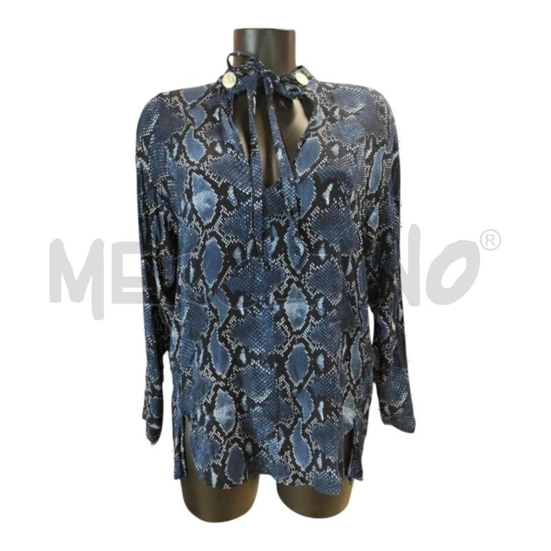 BLUSA DONNA ZARA BLU PITONATA TG S | Mercatino dell'Usato Salerno torrione 1