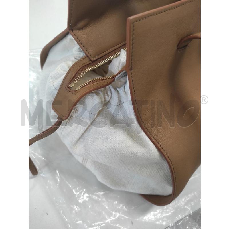 BORSA DONNA ANTONELLI FIRENZE PELLE TABACCO E CANVAS BIMATERIALE  | Mercatino dell'Usato Salerno torrione 3