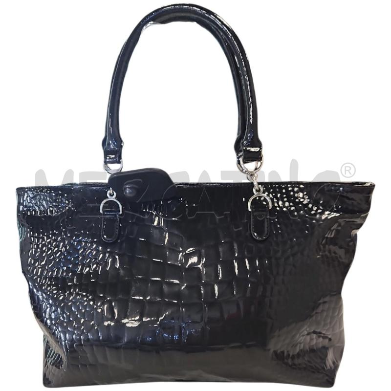 BORSA DONNA ARMANI JEANS NERA COCCO LUCIDA TOTE | Mercatino dell'Usato Salerno torrione 2
