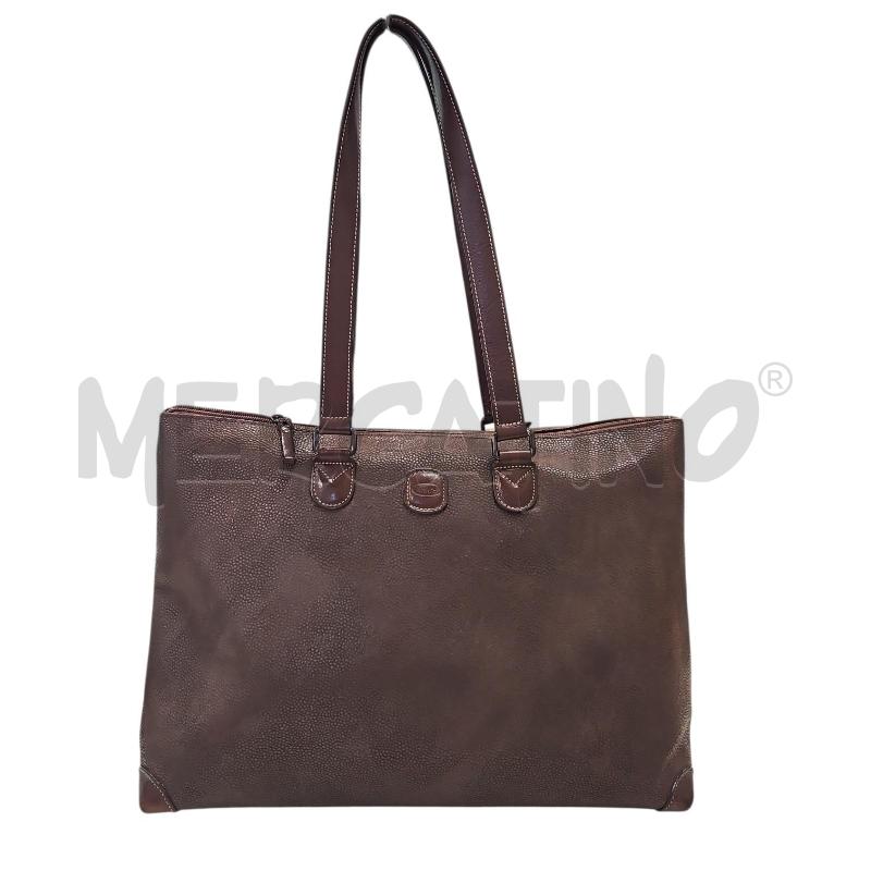 BORSA DONNA BRIC'S SHOPPER PELLE MARRONE | Mercatino dell'Usato Salerno torrione 1