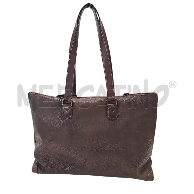BORSA DONNA BRIC'S SHOPPER PELLE MARRONE | Mercatino dell'Usato Salerno torrione 2