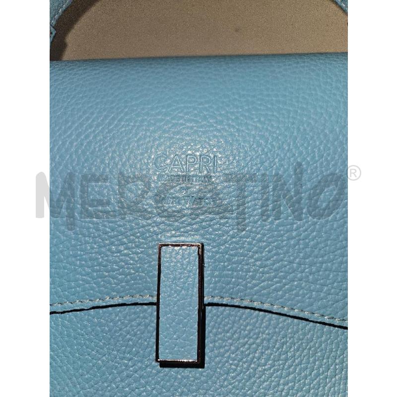 BORSA DONNA CAPRI AZZURRA A MANO CON TRACOLLA CON CORREDO  | Mercatino dell'Usato Salerno torrione 2