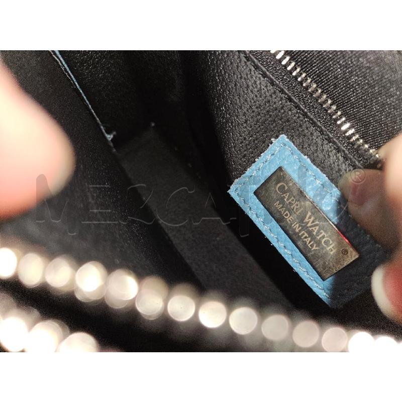 BORSA DONNA CAPRI AZZURRA A MANO CON TRACOLLA CON CORREDO  | Mercatino dell'Usato Salerno torrione 4
