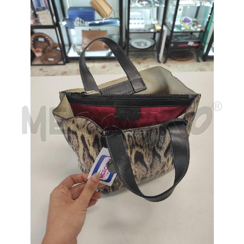 BORSA DONNA FURLA PELLE STAMPA LEOPARDATA PICCOLA TASCA ROSSA | Mercatino dell'Usato Salerno torrione 4