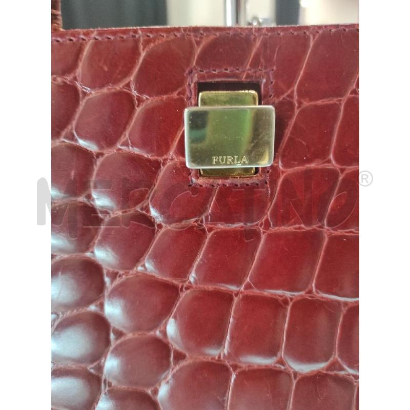 BORSA DONNA FURLA ROSSA COCCODRILLO | Mercatino dell'Usato Salerno torrione 3