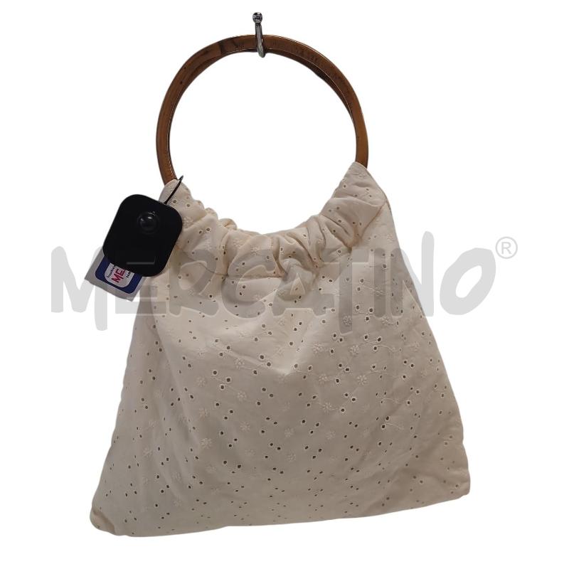 BORSA DONNA LEOPARD PANNA SANGALLO MANICI CERCHIO BAMBÙ  | Mercatino dell'Usato Salerno torrione 1