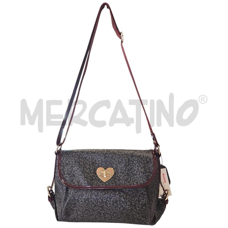 BORSA DONNA MELLUSO GRIGIA CON CHIUSURA A CUORE  | Mercatino dell'Usato Salerno torrione 1