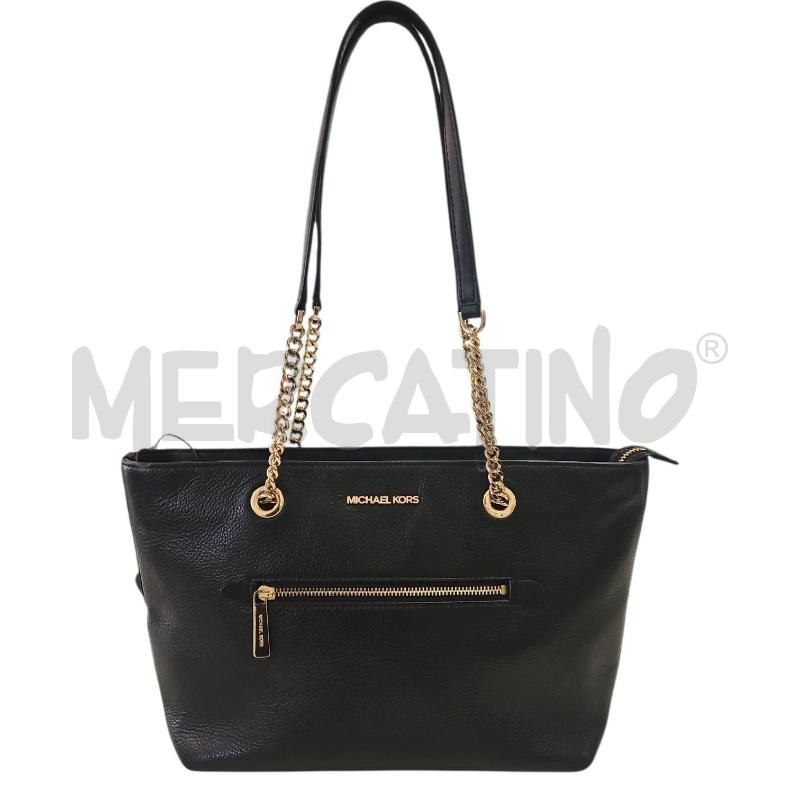 BORSA DONNA MICHAEL KORS NERA TOTE NERA CATENA | Mercatino dell'Usato Salerno torrione 1