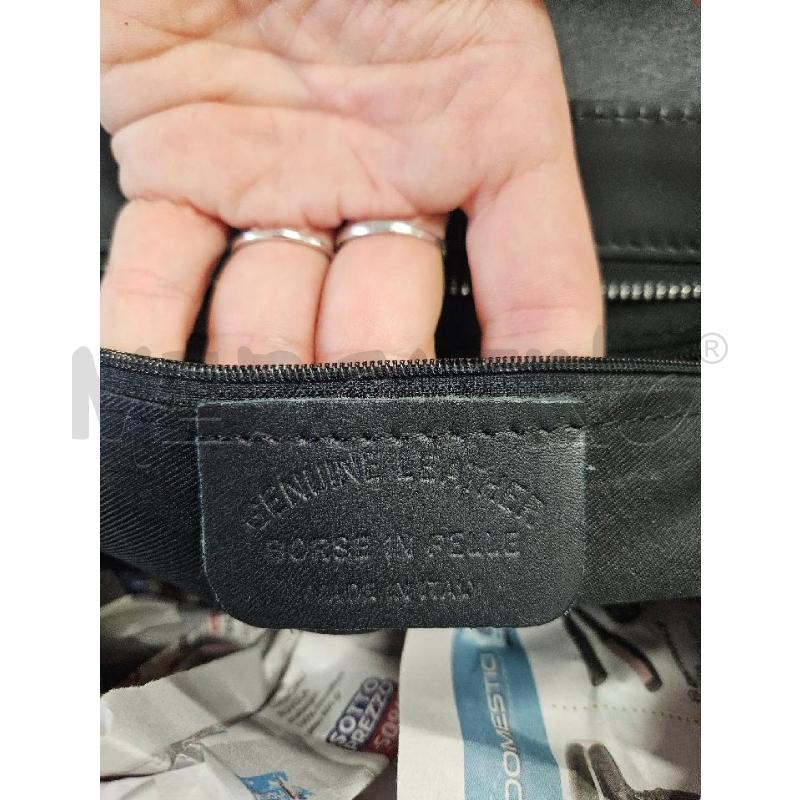 BORSA DONNA NERA VERA PELLE GRANDE CON TRACOLLA | Mercatino dell'Usato Salerno torrione 3