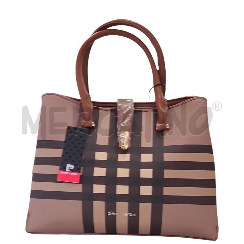 BORSA DONNA PIERRE CARDIN TARTAN MARRONE NUOVA CARTELLINATA | Mercatino dell'Usato Salerno torrione 1