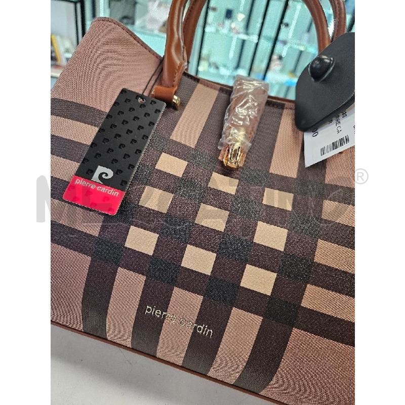 BORSA DONNA PIERRE CARDIN TARTAN MARRONE NUOVA CARTELLINATA | Mercatino dell'Usato Salerno torrione 3