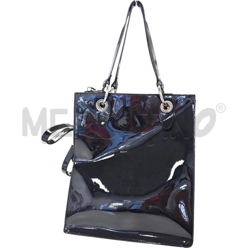 BORSA DONNA TEO FLORES NERA LACCATA CON TRACOLLA | Mercatino dell'Usato Salerno torrione 2