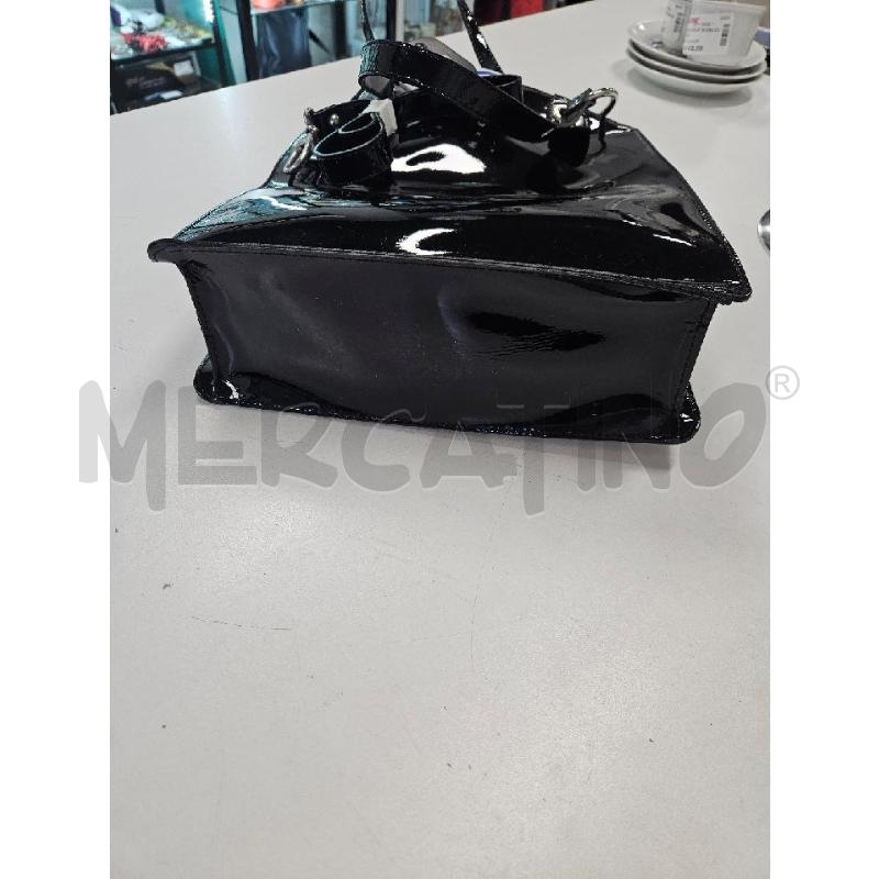 BORSA DONNA TEO FLORES NERA LACCATA CON TRACOLLA | Mercatino dell'Usato Salerno torrione 5