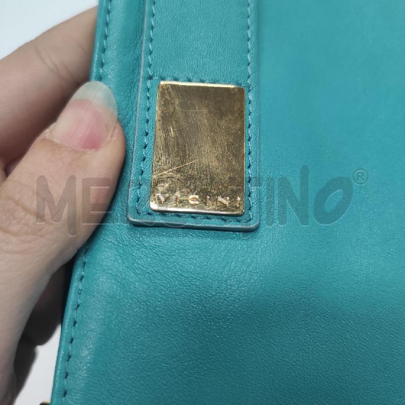 BORSA DONNA VICINI IN PELLE  TURCHESE  | Mercatino dell'Usato Salerno torrione 2