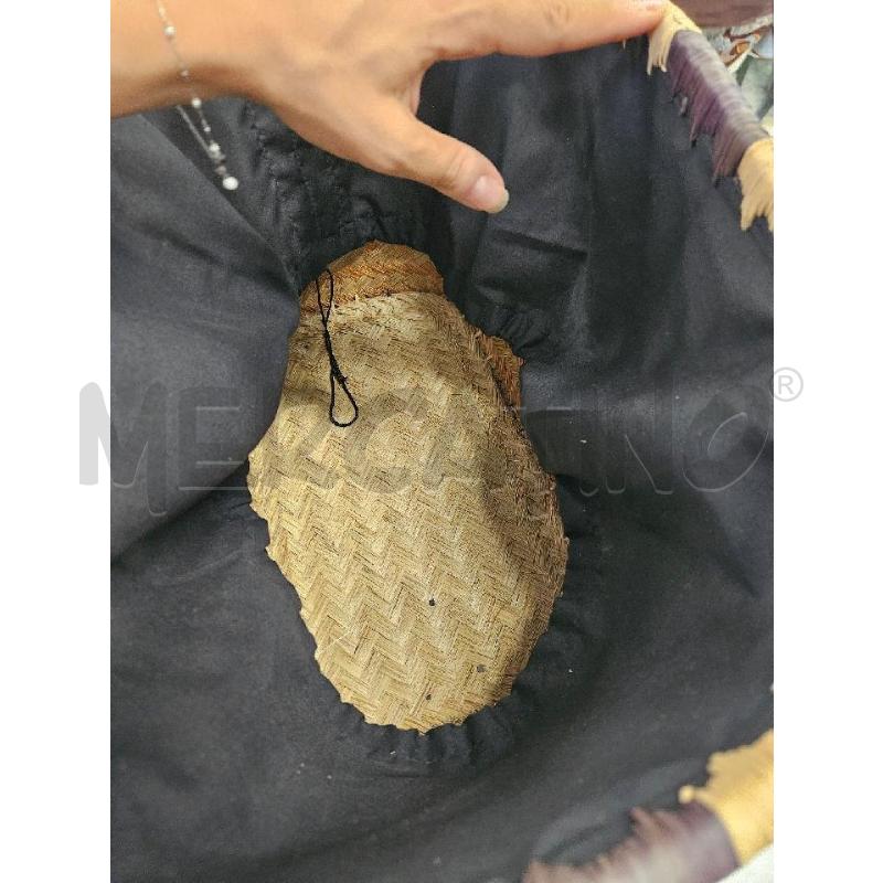 BORSA DONNA VIMINI BLU BEIGE MANICI PELLE CHIUSURA LACCIO | Mercatino dell'Usato Salerno torrione 3