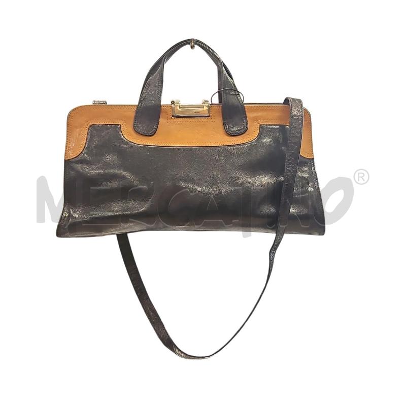 BORSA DONNA VINTAGE NERA MARRONE IN PELLE  | Mercatino dell'Usato Salerno torrione 1