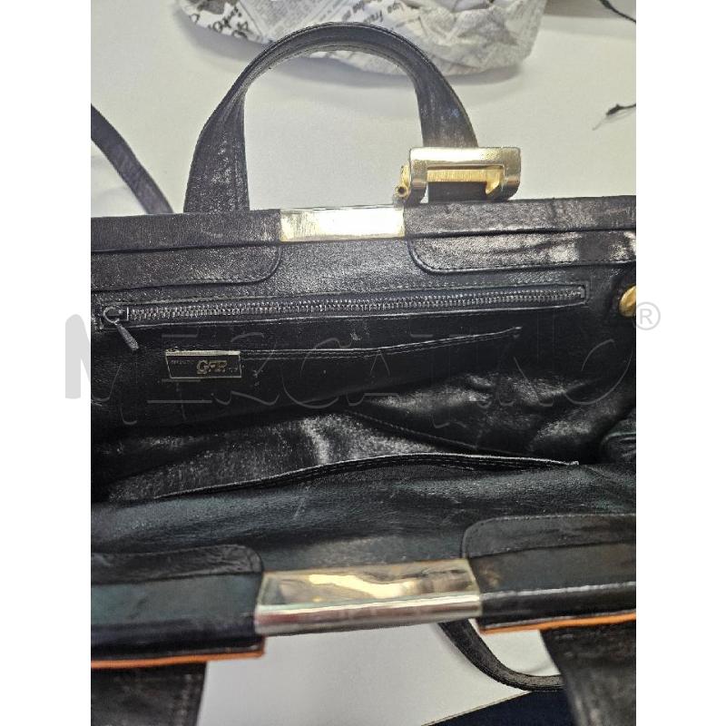 BORSA DONNA VINTAGE NERA MARRONE IN PELLE  | Mercatino dell'Usato Salerno torrione 3