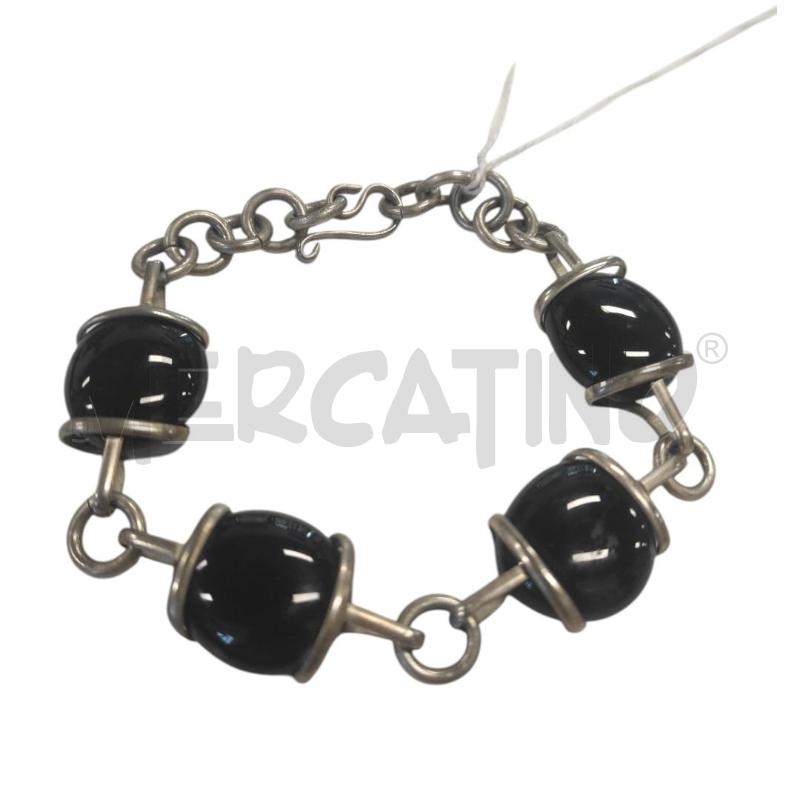 BRACCIALE CON ELEMENTI IN VETRO NERO  | Mercatino dell'Usato Salerno torrione 1