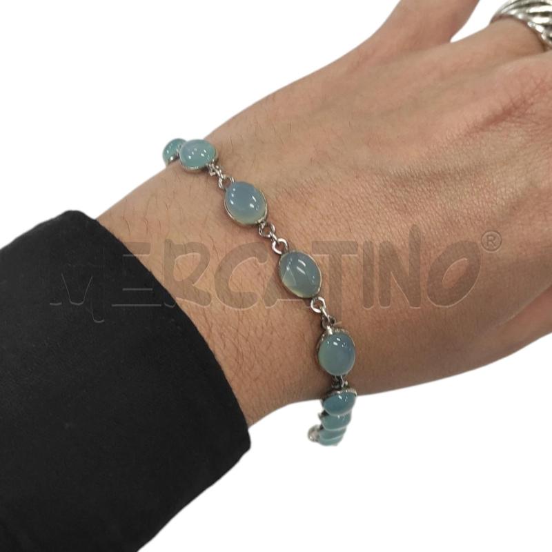 BRACCIALE PIETRE OVALI CELESTI | Mercatino dell'Usato Salerno torrione 1