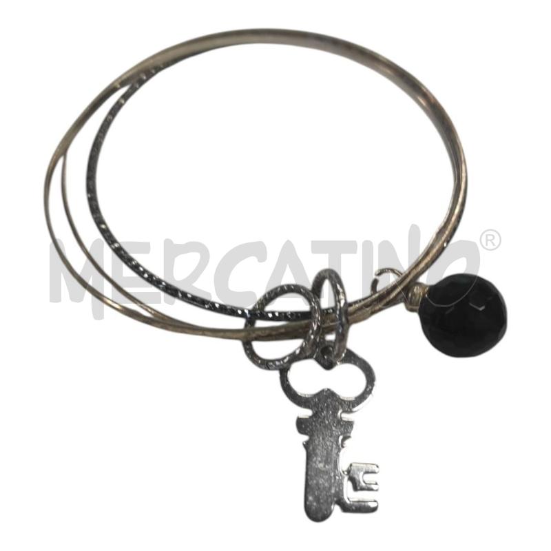 BRACCIALE TRIPLO CON PENDENTE CRISTALLO NERO  | Mercatino dell'Usato Salerno torrione 1
