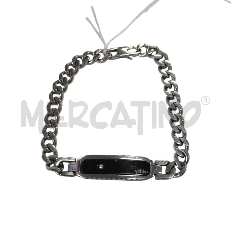 BRACCIALE UOMO YUKIKO CON PIASTRINA NERA | Mercatino dell'Usato Salerno torrione 1