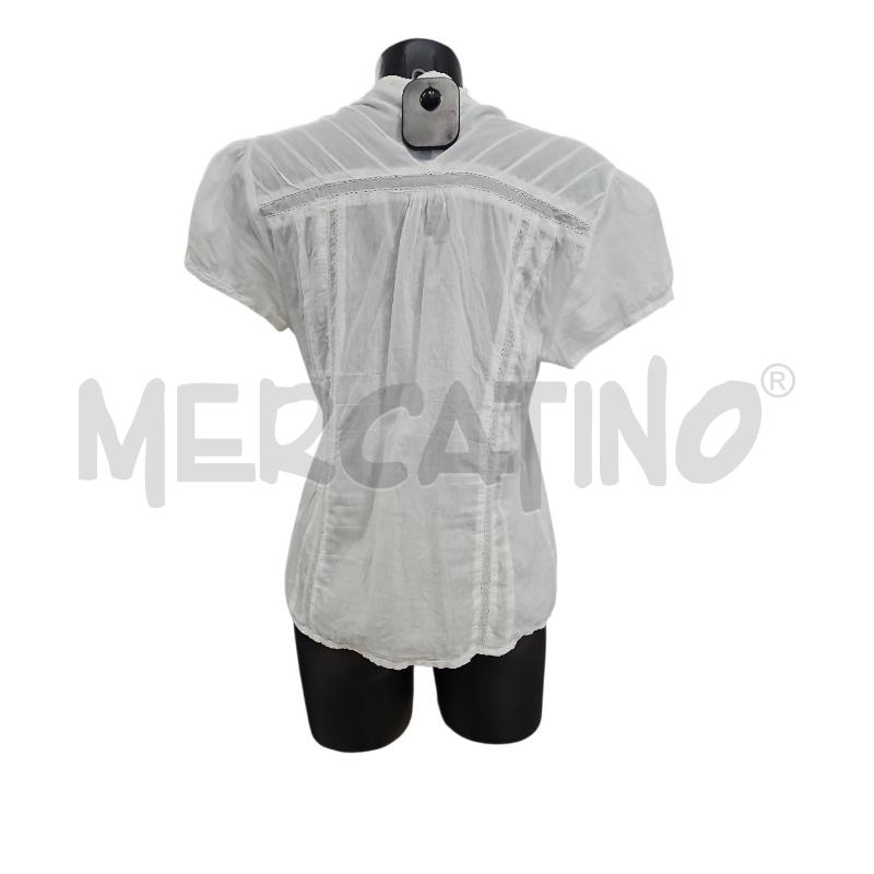 CAMICIA DONNA CAMOMILLA BIANCA MANICHE CORTE MERLETTINI TG. 46 | Mercatino dell'Usato Salerno torrione 2