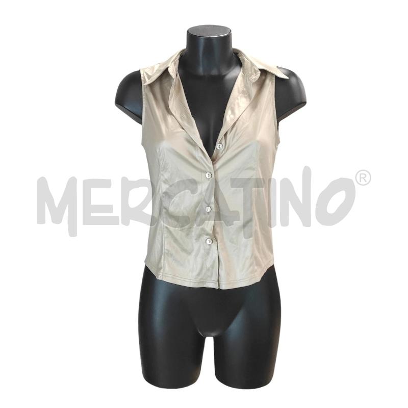 CAMICIA DONNA FENDI BEIGE LUCIDA SMANICATA TG. 42 | Mercatino dell'Usato Salerno torrione 1
