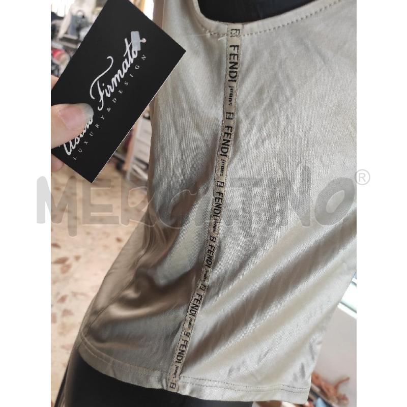CAMICIA DONNA FENDI BEIGE LUCIDA SMANICATA TG. 42 | Mercatino dell'Usato Salerno torrione 4