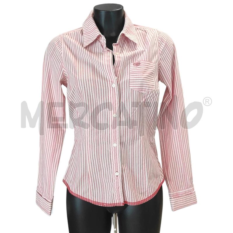 CAMICIA DONNA TOMMY HILFIGER RIGHE ROSA TG.M | Mercatino dell'Usato Salerno torrione 1