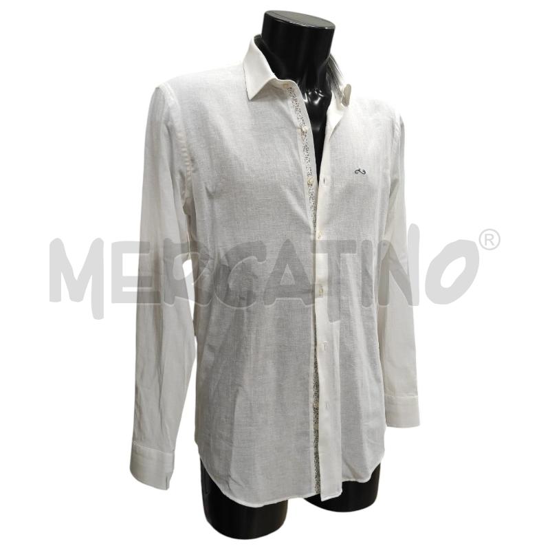CAMICIA UOMO ALESSANDRO FERRARI BIANCA LINO TG. L | Mercatino dell'Usato Salerno torrione 1