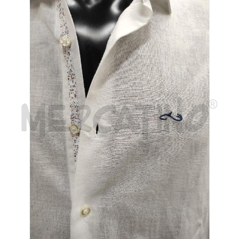 CAMICIA UOMO ALESSANDRO FERRARI BIANCA LINO TG. L | Mercatino dell'Usato Salerno torrione 3