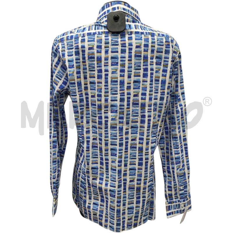 CAMICIA UOMO ALTEMFLOWER BIANCA FANTASIA BLU TG. 42 | Mercatino dell'Usato Salerno torrione 2