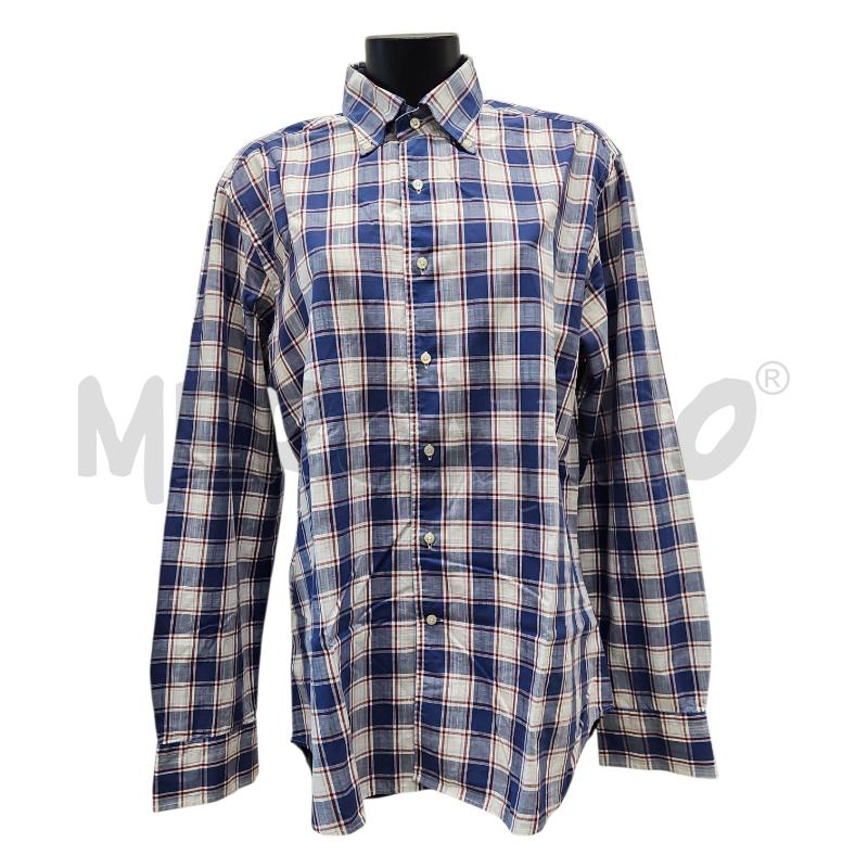 CAMICIA UOMO HERMAN&SONS QUADRI BLU BIANCO ROSSO TOPPE GOMITI TG. 43 | Mercatino dell'Usato Salerno torrione 1