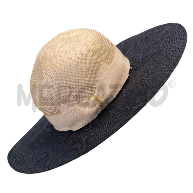 CAPPELLO DONNA PAGLIA BORSALINO BEIGE BLU  | Mercatino dell'Usato Salerno torrione 1