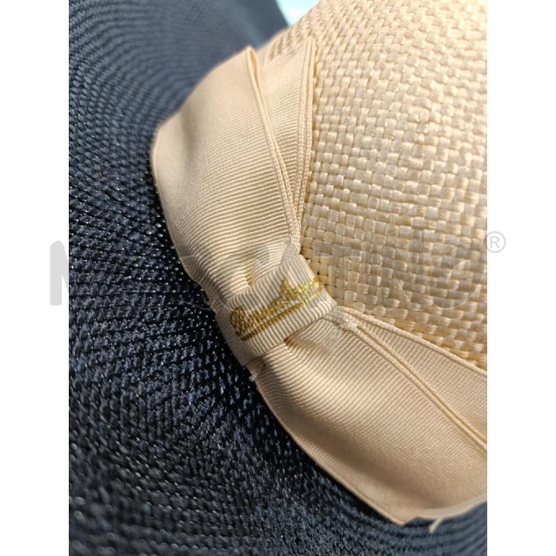 CAPPELLO DONNA PAGLIA BORSALINO BEIGE BLU  | Mercatino dell'Usato Salerno torrione 2
