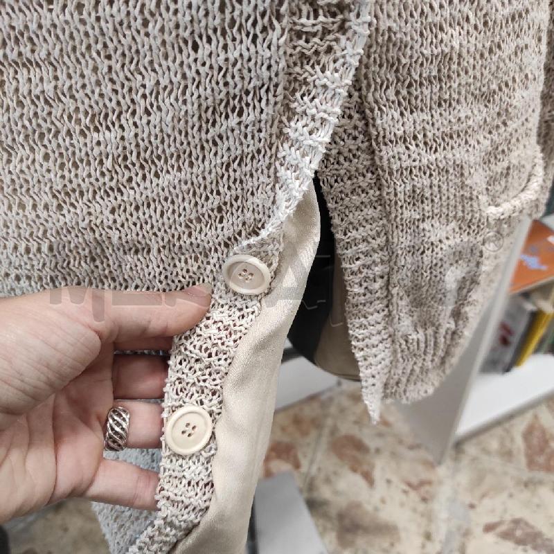 CARDIGAN DONNA BRUNELLO CUCINELLI BEIGE SETA INTRECCIATA TG. L | Mercatino dell'Usato Salerno torrione 2