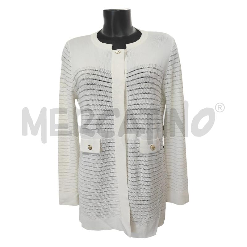 CARDIGAN DONNA LUISA SPAGNOLI BIANCO TRAFORATO TG. L | Mercatino dell'Usato Salerno torrione 1