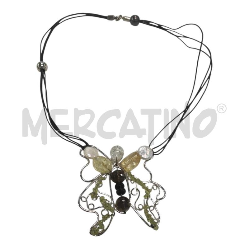 COLLANA FARFALLA BATÌ CON PIETRE DURE  E MADREPERLA | Mercatino dell'Usato Salerno torrione 1