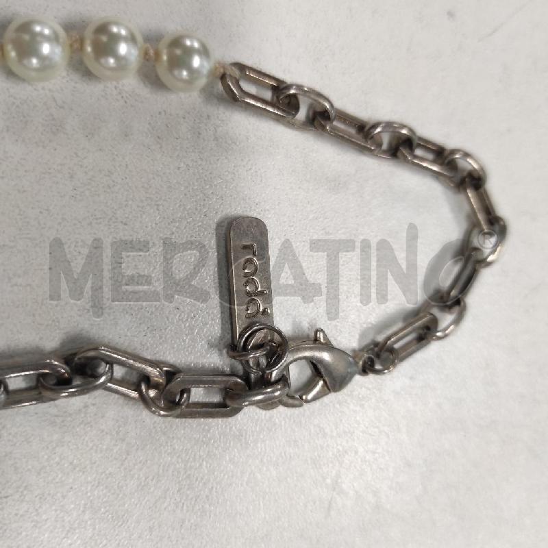 COLLANA RADÀ PERLINE BIANCHE MAGLIA METALLICA E CIONDOLO STRASS | Mercatino dell'Usato Salerno torrione 3