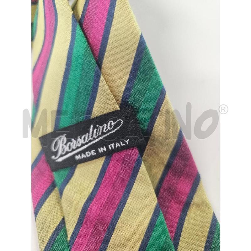 CRAVATTA BORSALINO REGIMENTAL GIALLO VERDE MAGENTA | Mercatino dell'Usato Salerno torrione 2