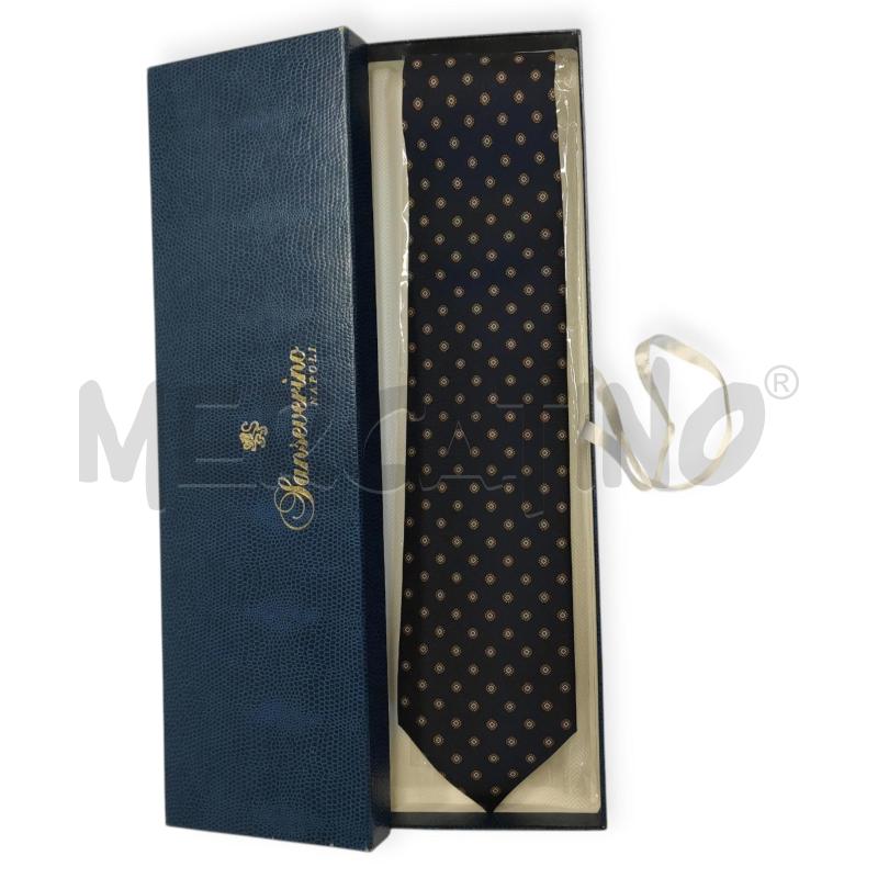 CRAVATTA SANSEVERINO NAPOLI 7 PIEGHE BLU A FIORELLINI | Mercatino dell'Usato Salerno torrione 1