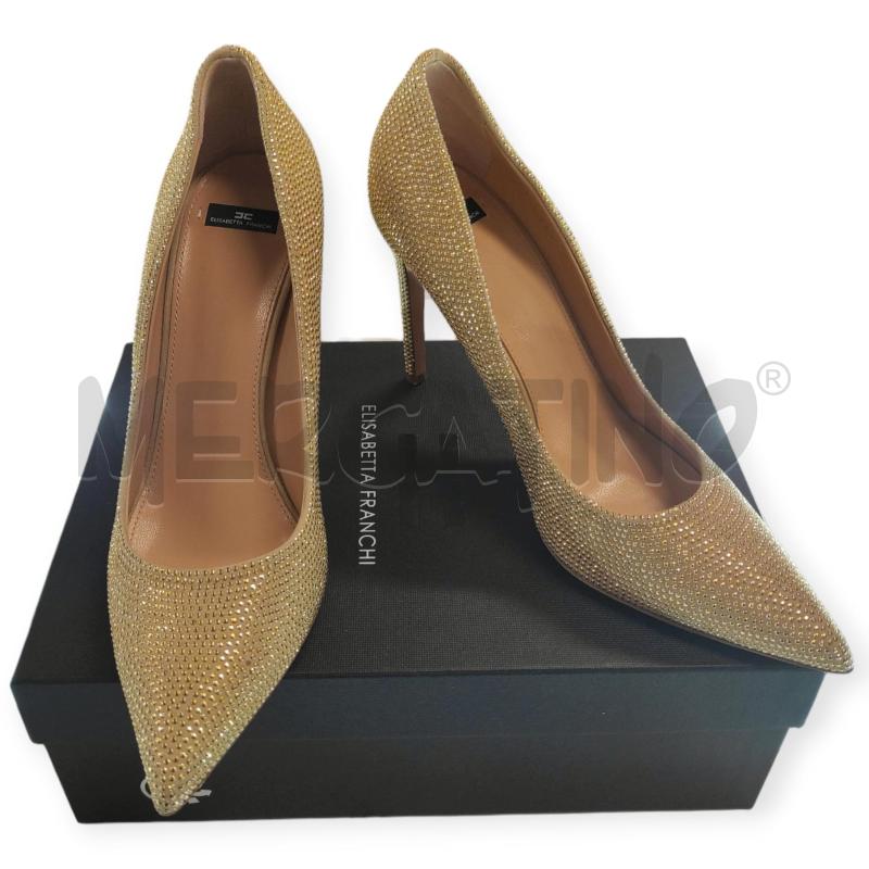DECOLLETE ELISABETTA FRANCHI CHAMPAGNE BRILLANTINI TG. 39 | Mercatino dell'Usato Salerno torrione 1