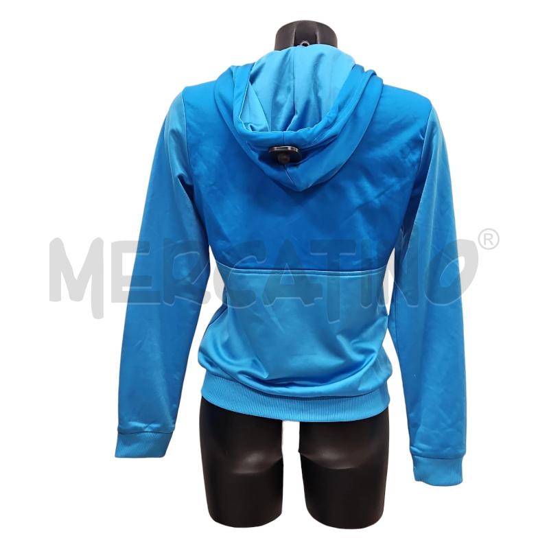 FELPA DONNA ADIDAS CELESTE E BIANCA LOGO CERNIERA CAPPUCCIO TG. 40 | Mercatino dell'Usato Salerno torrione 2