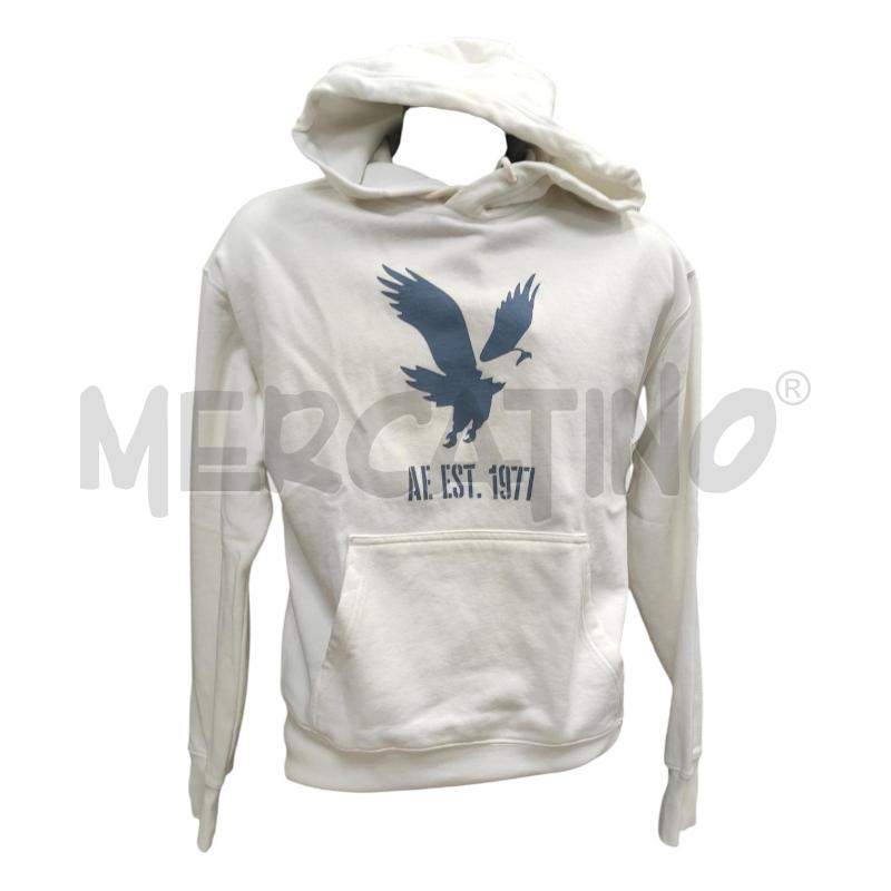 FELPA UOMO AMERICAN EAGLE BIANCA STAMPA CELESTE TG. XS | Mercatino dell'Usato Salerno torrione 1