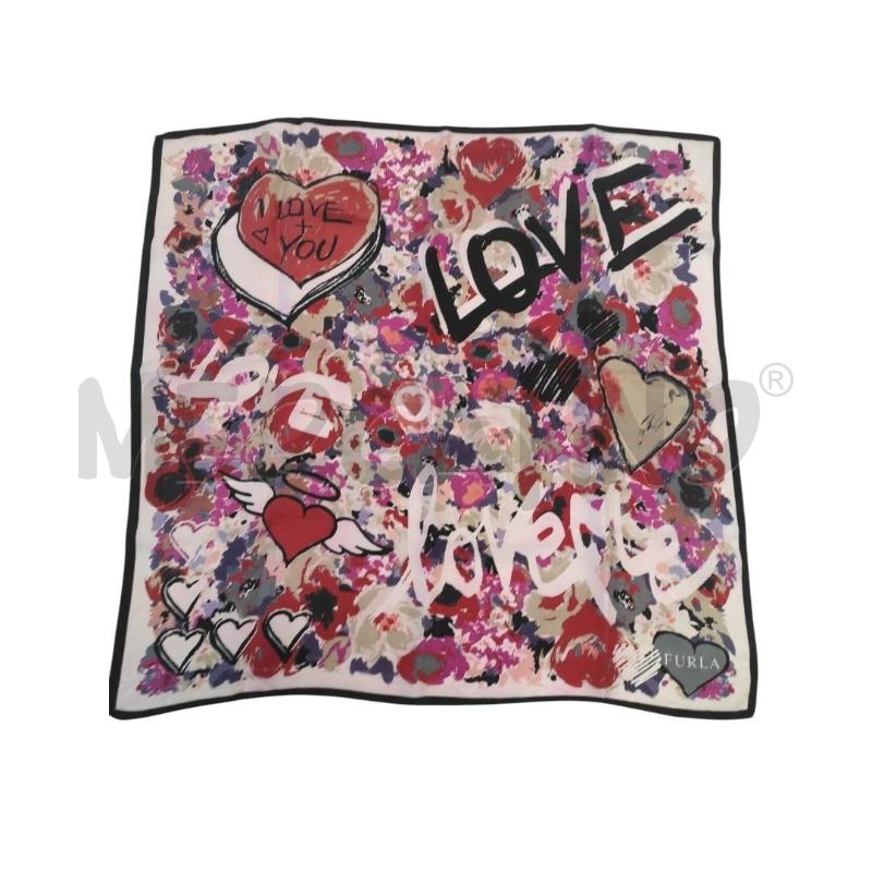 FOULARD FURLA ROSA A FANTASIA 55CM  | Mercatino dell'Usato Salerno torrione 1