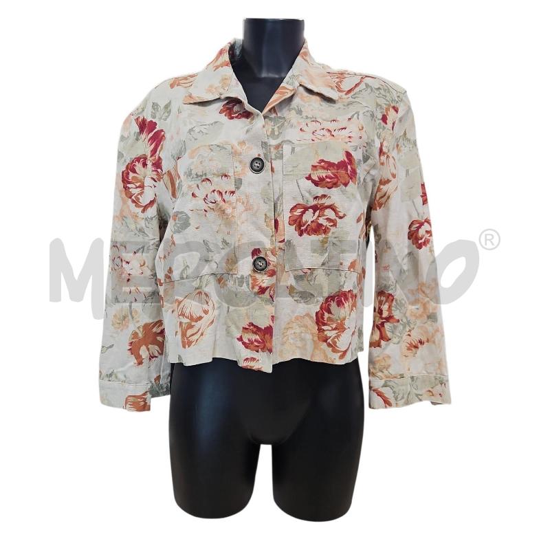 GIACCA DONNA BYBLOS BEIGE FIORI MISTO LINO TG. 40 | Mercatino dell'Usato Salerno torrione 1