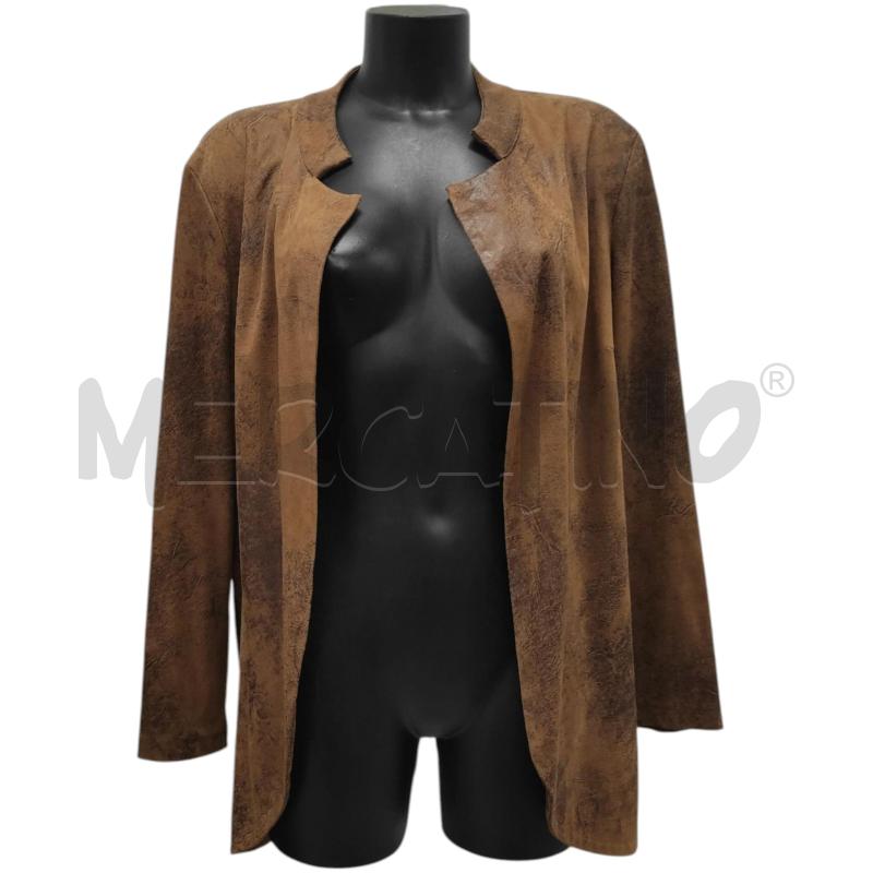 GIACCA DONNA DEEP BLUE SIMILPELLE MARRONE TG. XXL | Mercatino dell'Usato Salerno torrione 1
