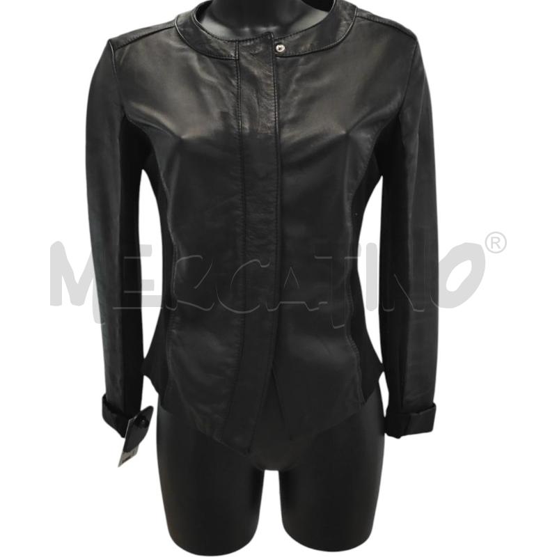 GIACCA DONNA IMPERIAL NERA MISTO PELLE TESSUTO TG. L | Mercatino dell'Usato Salerno torrione 1
