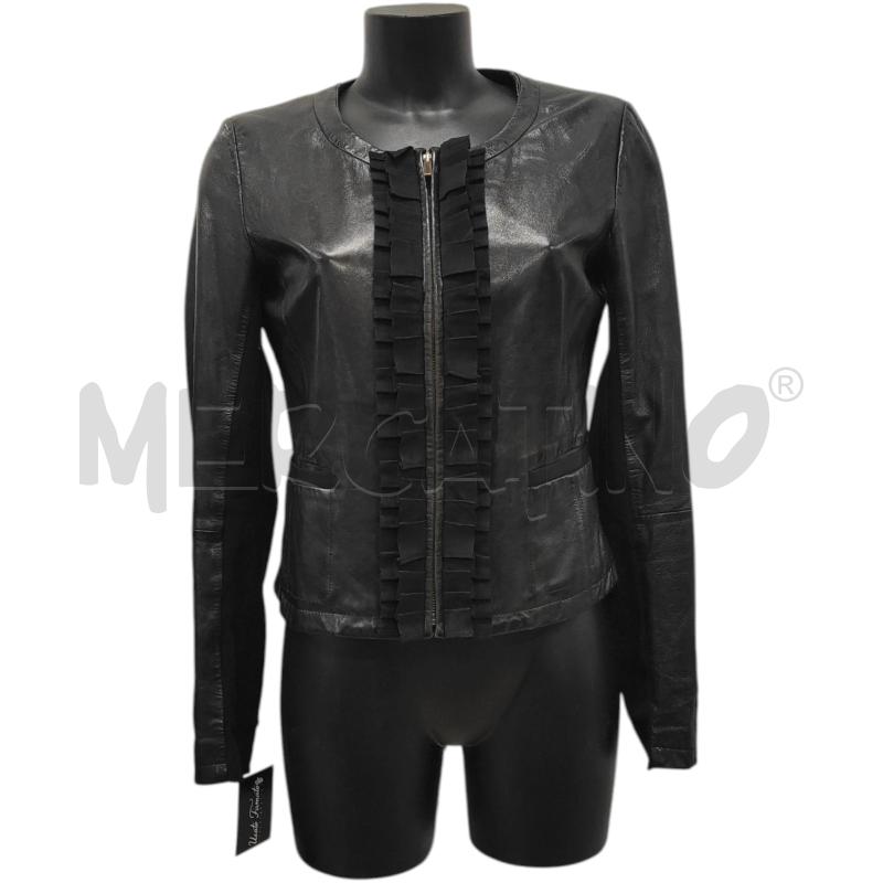 GIACCA DONNA MAX MARA NERA PELLE TG. 42 | Mercatino dell'Usato Salerno torrione 1