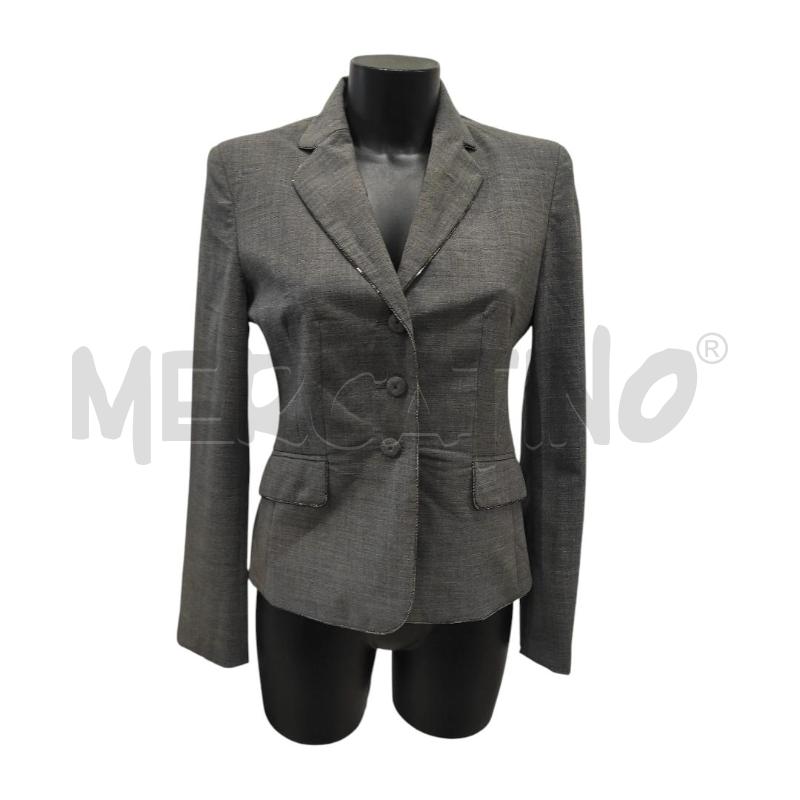 GIACCA DONNA MOSCHINO GRIGIA BORDO METALLIZZATO TG. 42 | Mercatino dell'Usato Salerno torrione 1